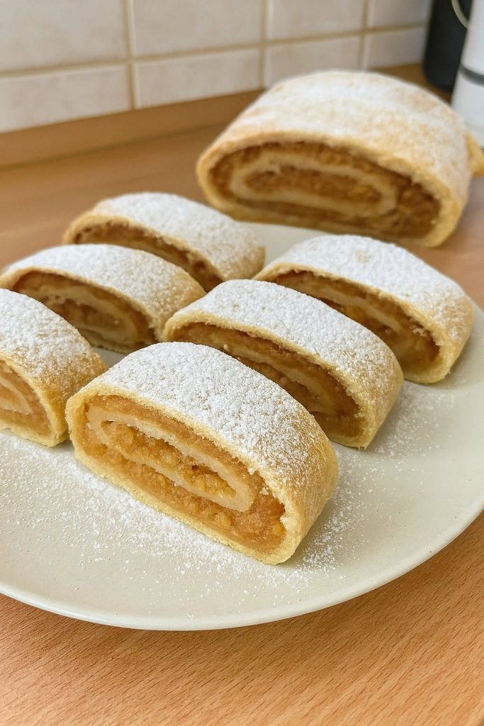 Strudel aux pommes avec une pâte au yaourt – moelleux et fondant