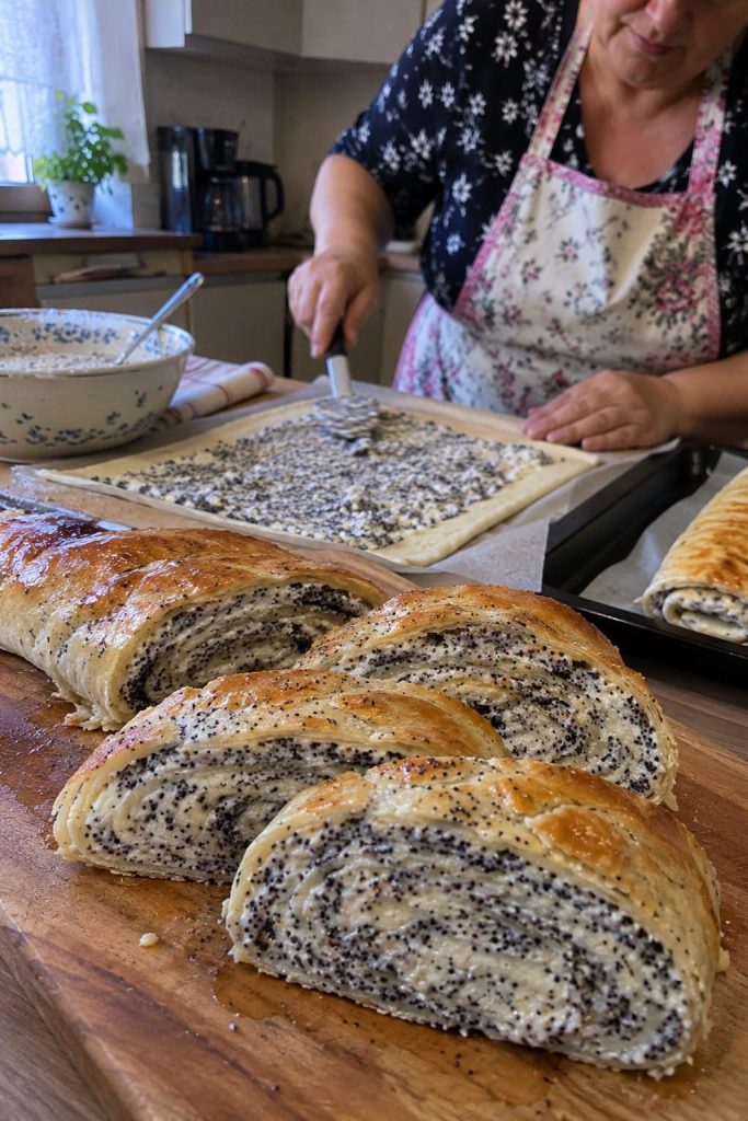 Strudel au pavot et au fromage blanc prêt en 15 minutes ! Sans pétrissage ni levée !